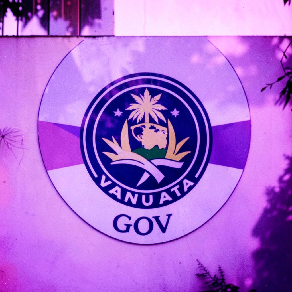 A government building emblem on a wall in warm afternoon light, with muted greens and tan tones conveying an official, collaborative mood